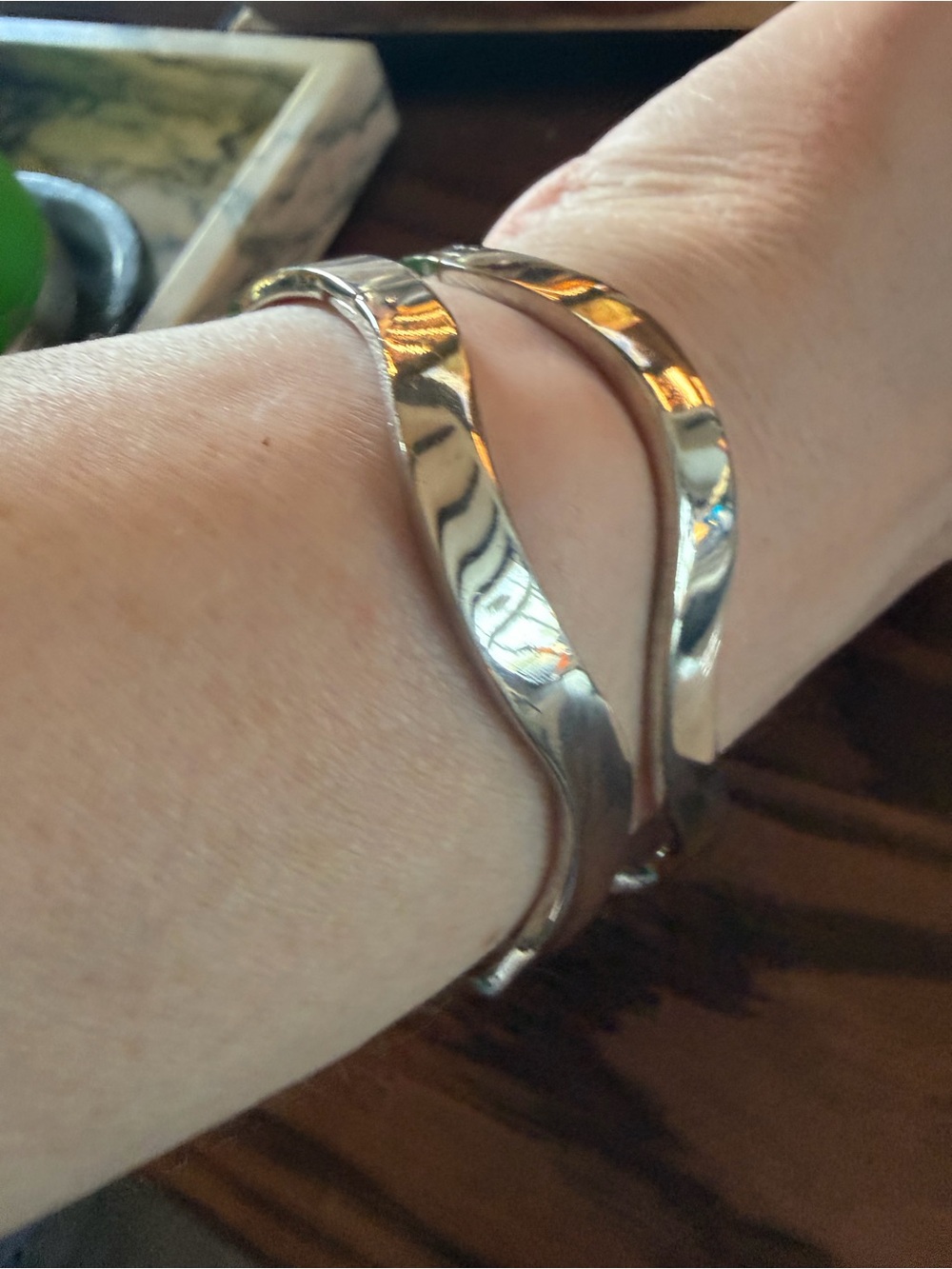 Sterling Silver Curved Open Cuff Bracelet Set